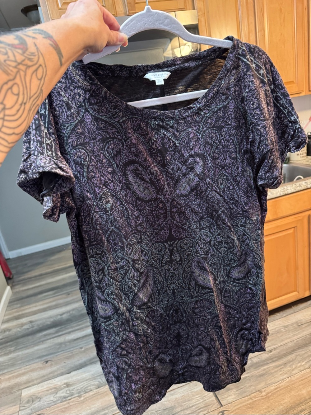 Lucky Brand Paisley Short Sleeve Tee